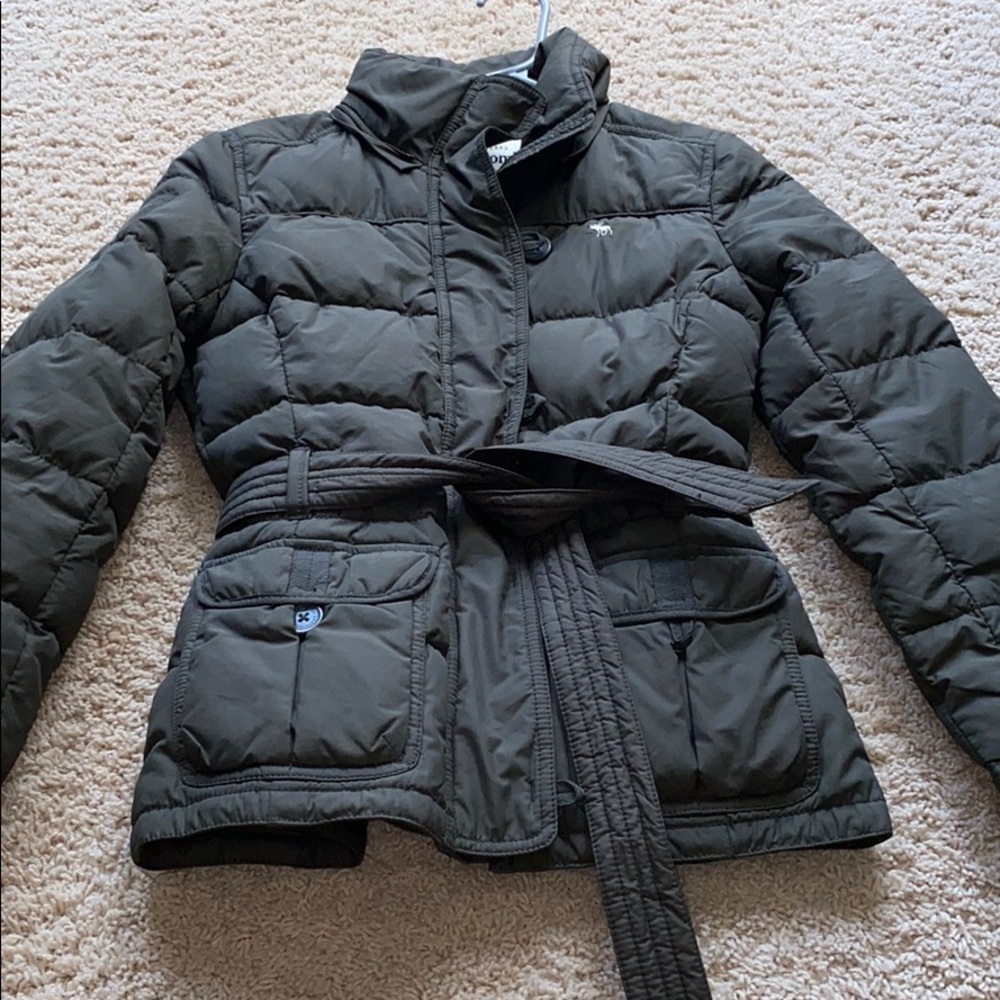 Army Green Abercrombie & Fitch Puffer Jacket